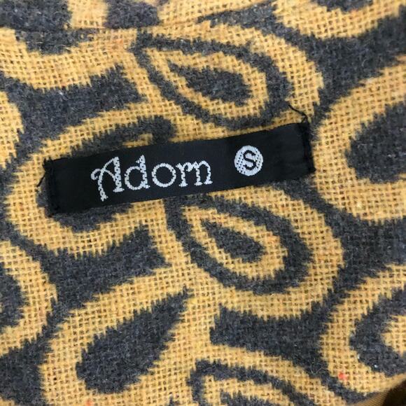 Adorn yellow grey mod retro lace A-line midi cottagecore jacket small - Picture 7 of 8